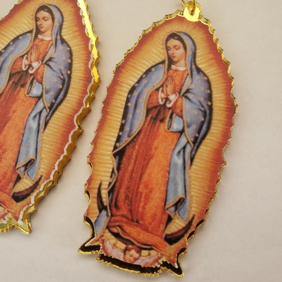 Lady of Guadalupe Earrings. Catholic Religious - Picture 2 of 8